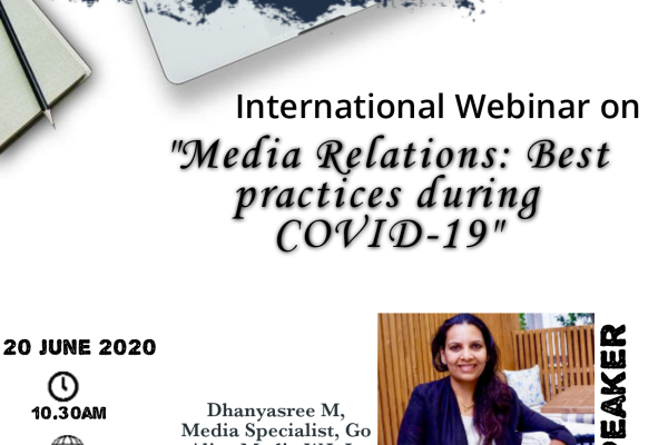 International webinar on “Media Relations- Best practices during COVID-19”