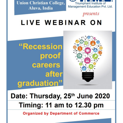 Webinar on “Recession proof careers after graduation”