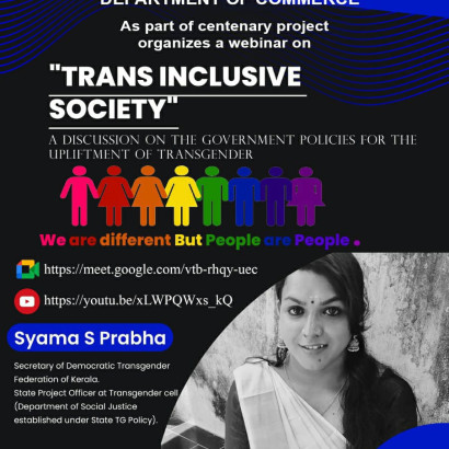 A webinar on “TRANS INCLUSIVE SOCIETY” discussing the Government policies for the upliftment and empowerment of transgender.