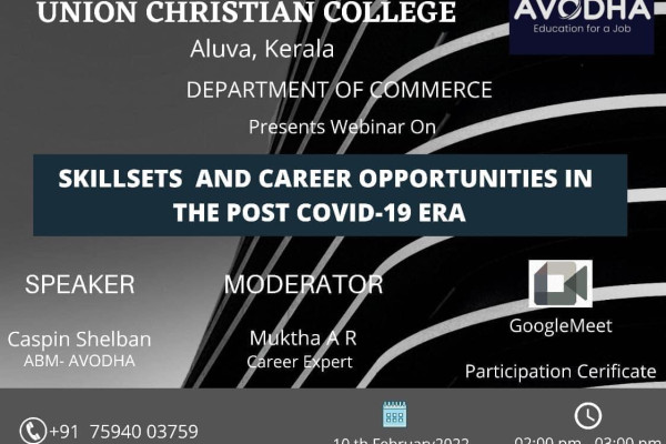 Webinar on Skillsets and career opportunities in the post covid-19 era