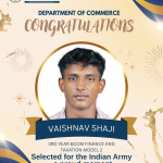 Congratulations to Vaishnav Shaji