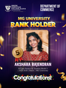 Congratulations to the UG Rank Holder