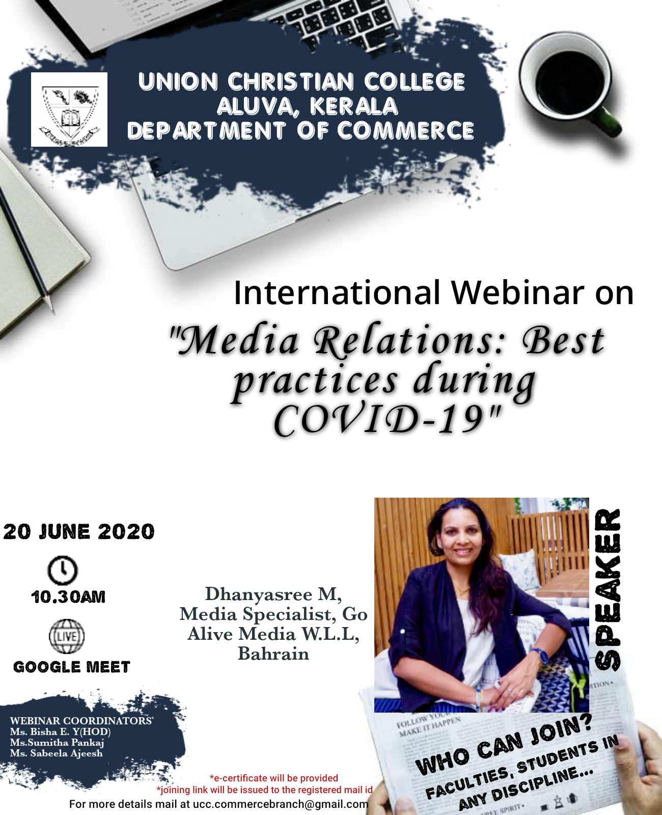 International webinar on “Media Relations- Best practices during COVID-19”