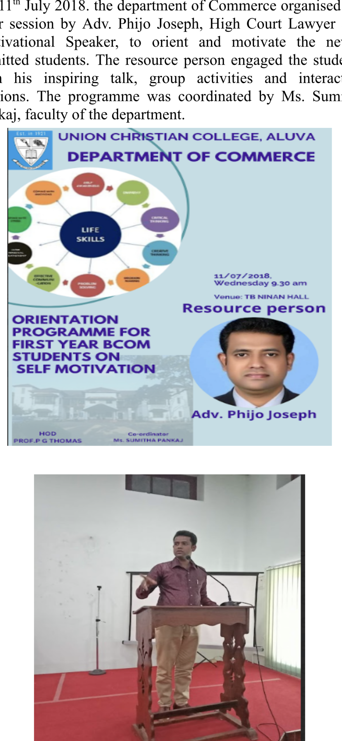 Orientation programme on Self Motivation