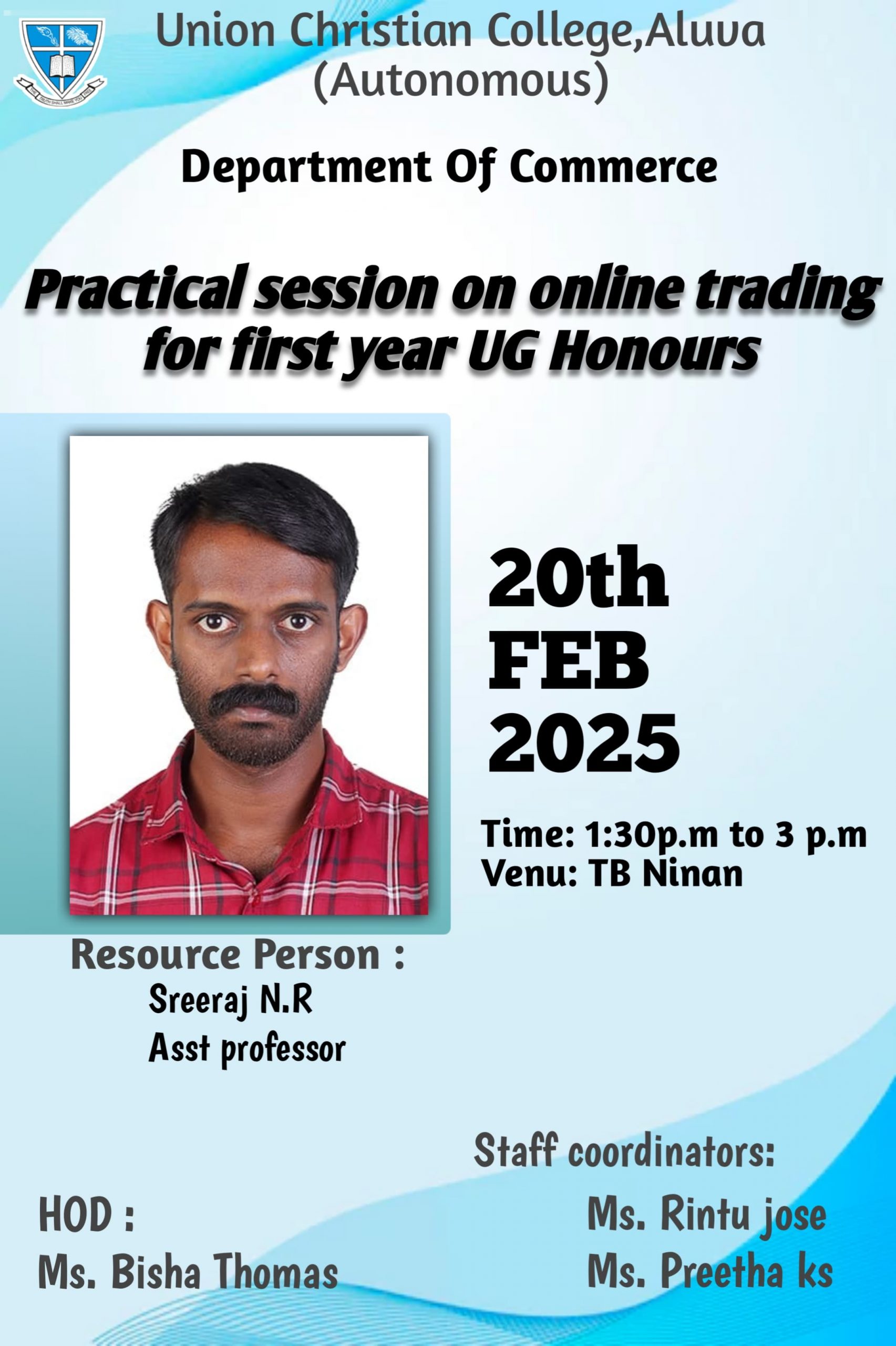 Practical session on online trading for First year students